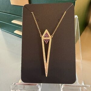 Bomb Party BP Rose Gold Edgy Necklace Amethyst